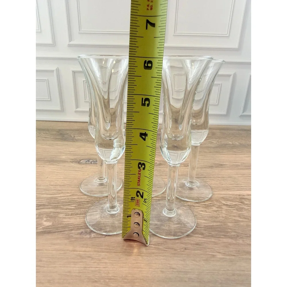 VTG Set of 5 Holmegaard Apertif Cordial Clear Glasses Tulip Stem 6in